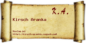 Kirsch Aranka névjegykártya